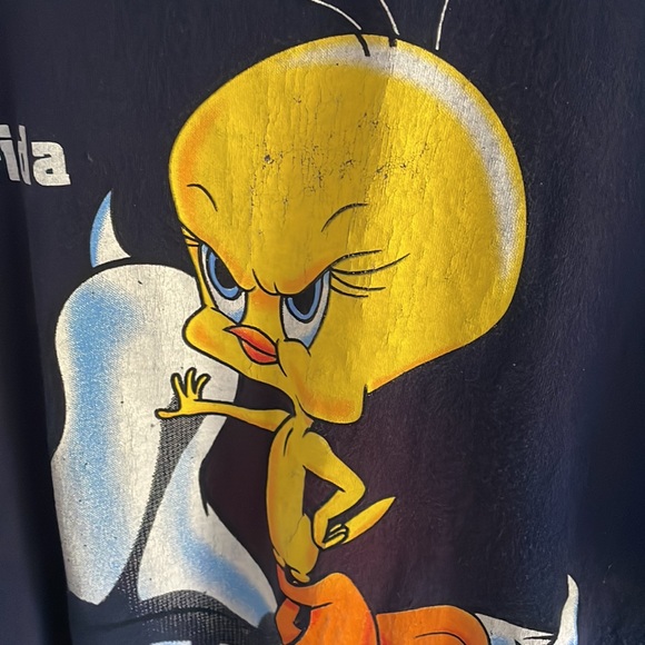 Vintage 90s Looney Tunes Tweety Bird Florida Fearless Graphic Tee - Picture 6 of 10